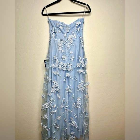 Lulus Rare Presence Powder Blue 3D Floral Embroidered Prom, Bridesmaids Dress - Picture 4 of 9